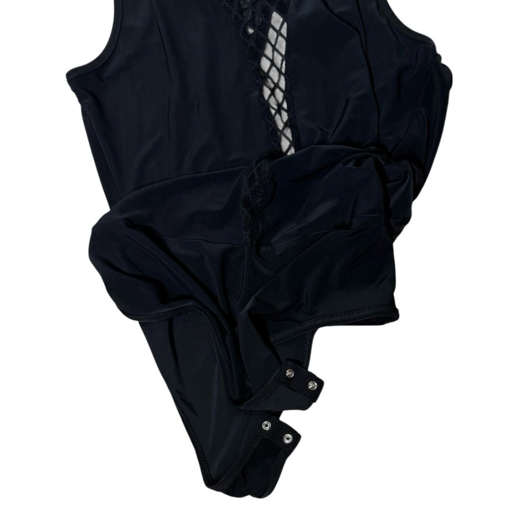 Allure Fashion Black Sleeveless
Bodysuit‎ Mesh Cutout Snap
Closure Sz S - Picture 3 of 7
